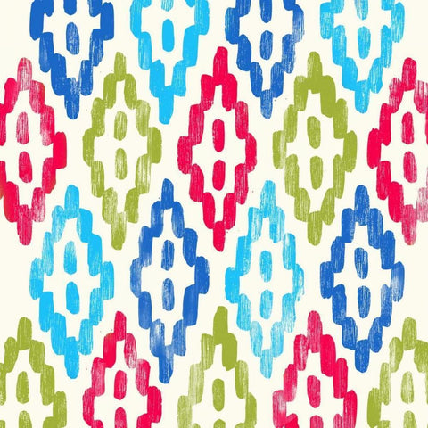 Tribal Bright I White Modern Wood Framed Art Print with Double Matting by PI Galerie