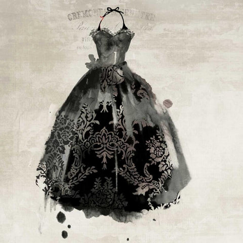 Black Dress II Black Modern Wood Framed Art Print by PI Galerie
