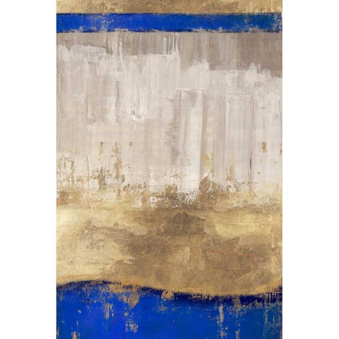 Indigo Abstract I White Modern Wood Framed Art Print by PI Galerie