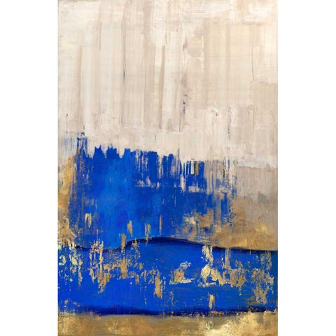 Indigo Abstract II Black Modern Wood Framed Art Print by PI Galerie