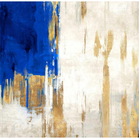 Indigo Abstract III Black Modern Wood Framed Art Print by PI Galerie