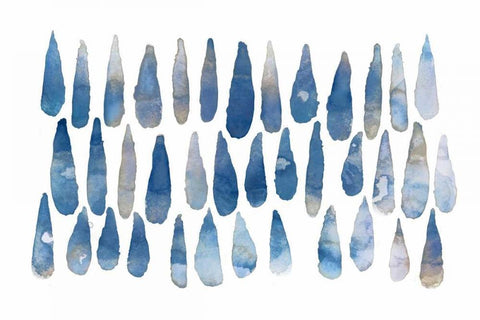 Drops White Modern Wood Framed Art Print with Double Matting by PI Galerie