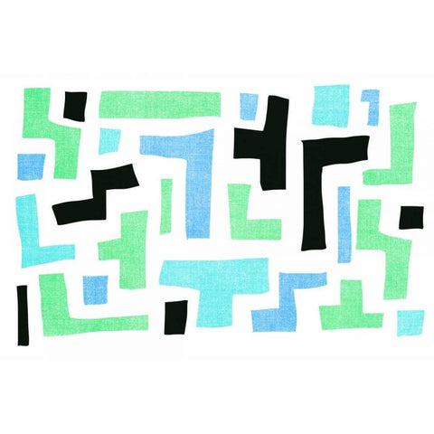Geo I Black Modern Wood Framed Art Print by PI Galerie