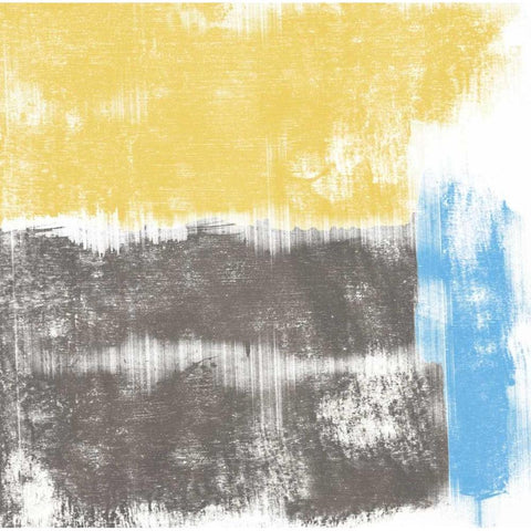 Yellow Geo Black Modern Wood Framed Art Print with Double Matting by PI Galerie