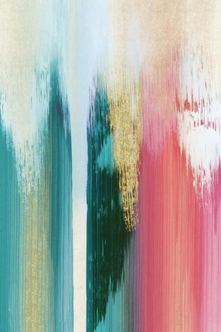 Multicolor Streak White Modern Wood Framed Art Print with Double Matting by PI Galerie