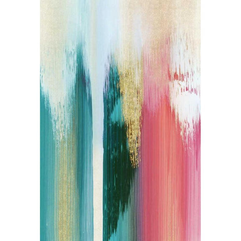 Multicolor Streak Black Modern Wood Framed Art Print by PI Galerie