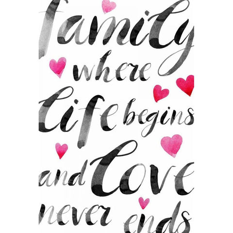 Family Love II White Modern Wood Framed Art Print by PI Galerie