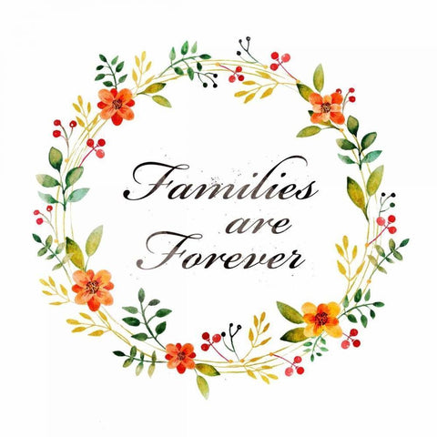 Families are Forever Black Modern Wood Framed Art Print with Double Matting by PI Galerie