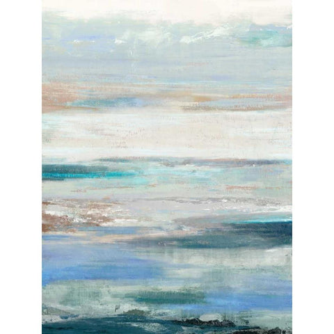 Waves White Modern Wood Framed Art Print by PI Galerie