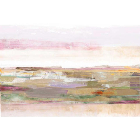 Pink Landscape Gold Ornate Wood Framed Art Print with Double Matting by PI Galerie