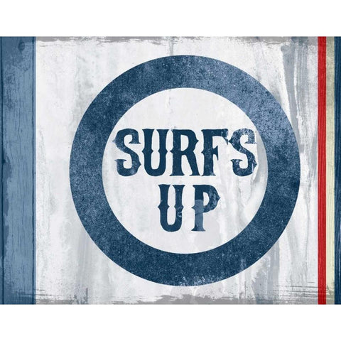 Surfs Up Black Modern Wood Framed Art Print with Double Matting by PI Studio