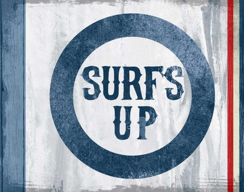 Surfs Up White Modern Wood Framed Art Print with Double Matting by PI Studio