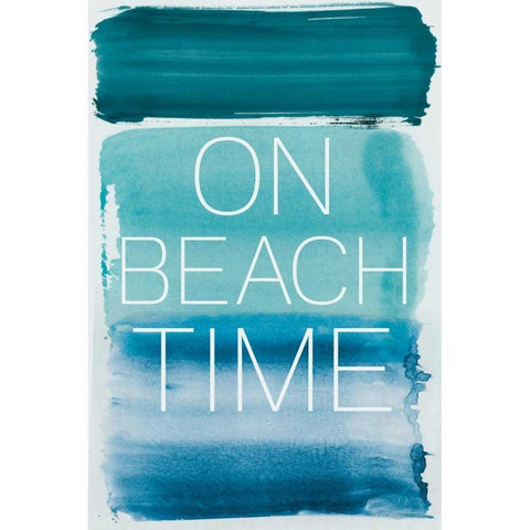 On Beach Time Black Modern Wood Framed Art Print with Double Matting by PI Studio