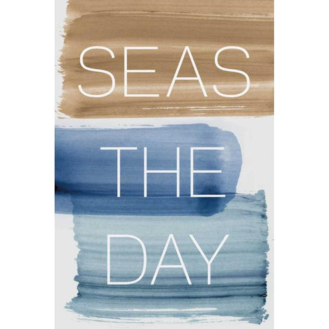 Seas the Day Black Modern Wood Framed Art Print with Double Matting by PI Studio