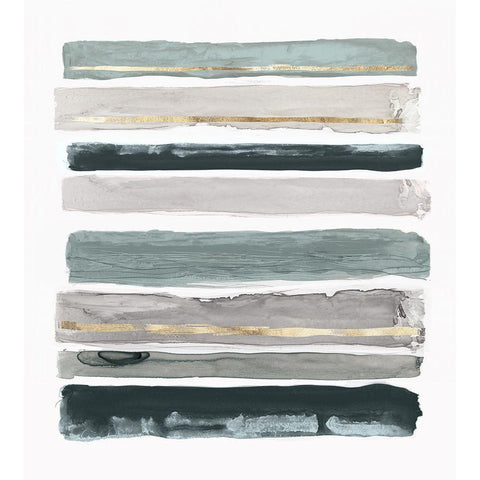 Teal Rothos Stripes II  Black Modern Wood Framed Art Print by PI Studio