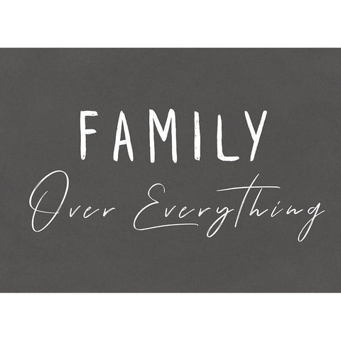 Family Over Everything I Gold Ornate Wood Framed Art Print with Double Matting by Pi Studio