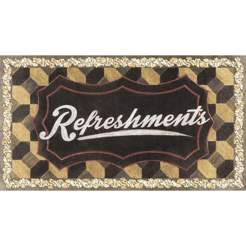 Refreshments Gold Ornate Wood Framed Art Print with Double Matting by PI Studio