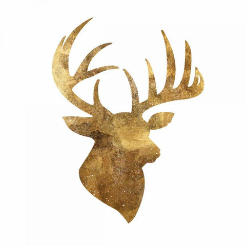 Stag SU White Modern Wood Framed Art Print with Double Matting by PI Studio