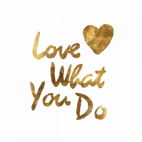 Love What you Do Heart White Modern Wood Framed Art Print with Double Matting by PI Studio
