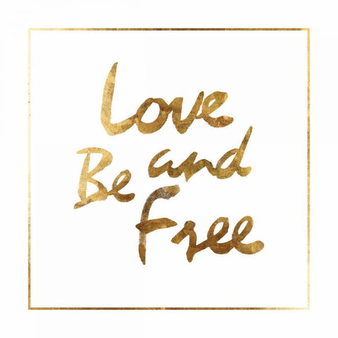 Love and Be Free Black Ornate Wood Framed Art Print with Double Matting by PI Studio