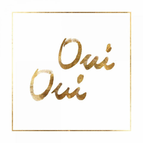 Oui Oui Gold Ornate Wood Framed Art Print with Double Matting by PI Studio