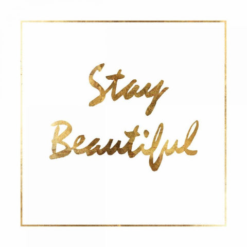 Stay Beautiful Black Ornate Wood Framed Art Print with Double Matting by PI Studio