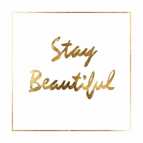 Stay Beautiful Black Modern Wood Framed Art Print by PI Studio