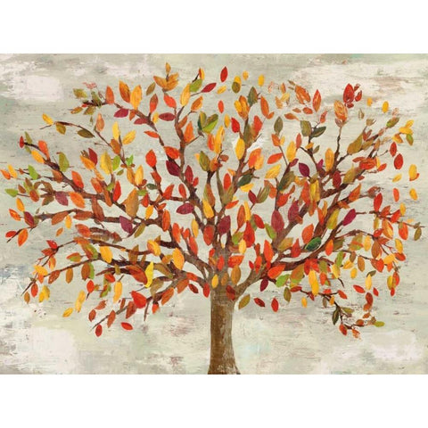 Fall Foliage White Modern Wood Framed Art Print by PI Studio