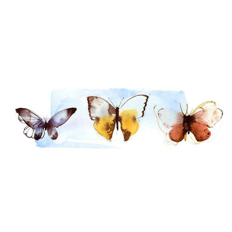 Butterfly Fly Away II  White Modern Wood Framed Art Print by PI Studio