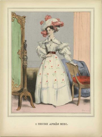 Vintage Woman Black Ornate Wood Framed Art Print with Double Matting by PI Collection
