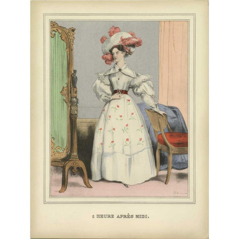 Vintage Woman White Modern Wood Framed Art Print by PI Collection