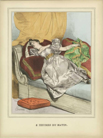 Vintage Woman B Black Ornate Wood Framed Art Print with Double Matting by PI Collection
