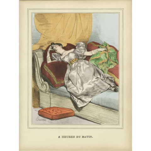 Vintage Woman B Gold Ornate Wood Framed Art Print with Double Matting by PI Collection
