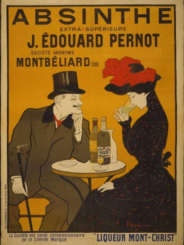 Absinthe Black Ornate Wood Framed Art Print with Double Matting by PI Collection