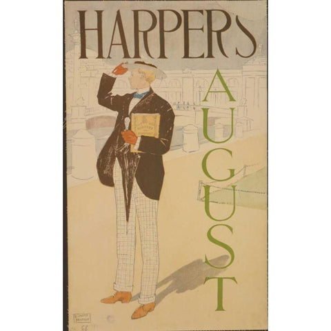 Harpers August White Modern Wood Framed Art Print by PI Collection