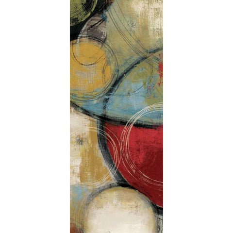Elemental Circles I - Mini Black Modern Wood Framed Art Print with Double Matting by Reeves, Tom