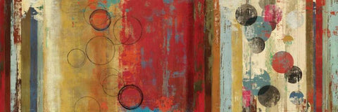 Field of Red Abstract  White Modern Wood Framed Art Print with Double Matting by Reeves, Tom