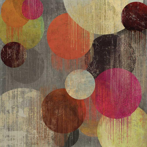 Magenta Bubbles II White Modern Wood Framed Art Print by Reeves, Tom