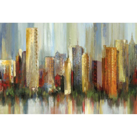 Metropolis Gold Ornate Wood Framed Art Print with Double Matting by Reeves, Tom