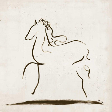 Horse I White Modern Wood Framed Art Print by Reeves, Tom