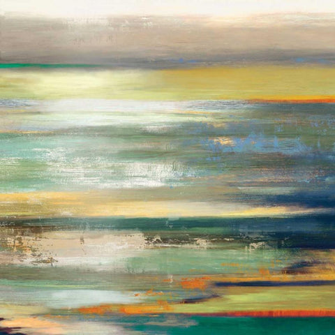 Evening Tide I - Mini Black Ornate Wood Framed Art Print with Double Matting by Reeves, Tom
