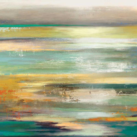 Evening Tide II - Mini White Modern Wood Framed Art Print with Double Matting by Reeves, Tom