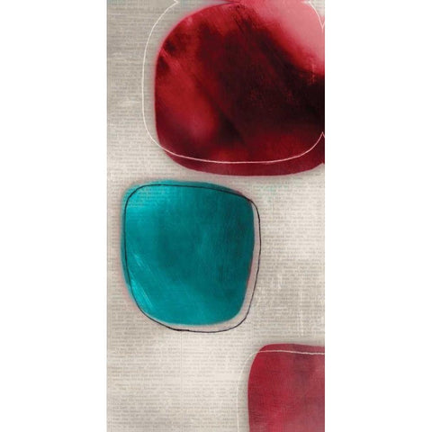 Cherry Shades I Black Modern Wood Framed Art Print by Reeves, Tom