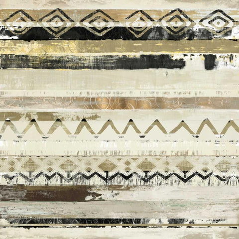 African Patchwork I White Modern Wood Framed Art Print with Double Matting by Reeves, Tom