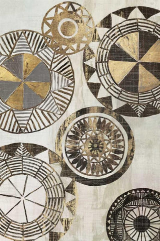 African Rings I  White Modern Wood Framed Art Print with Double Matting by Reeves, Tom