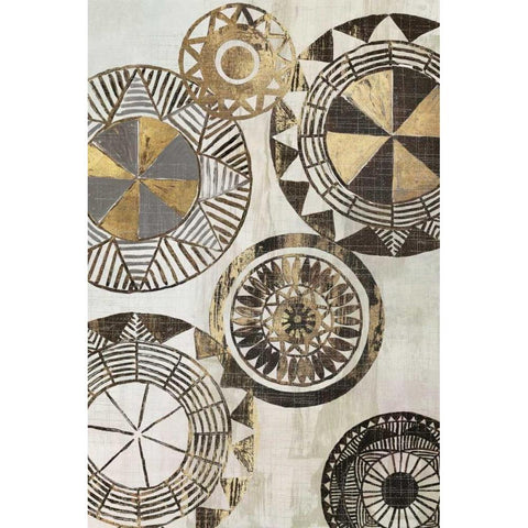 African Rings I  Black Modern Wood Framed Art Print by Reeves, Tom