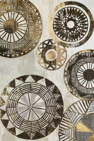 African Rings II Black Ornate Wood Framed Art Print with Double Matting by Reeves, Tom