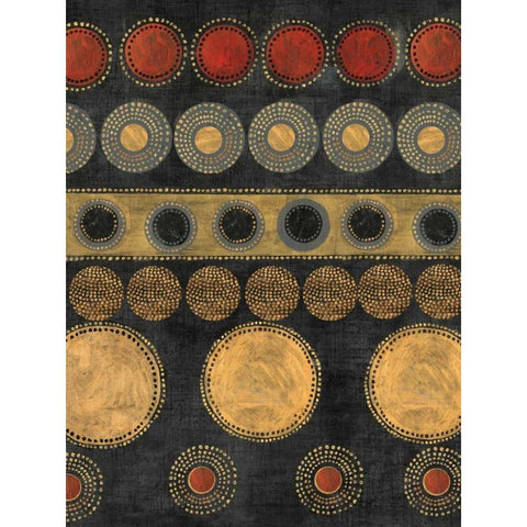 Gold Rings II Black Modern Wood Framed Art Print with Double Matting by Reeves, Tom