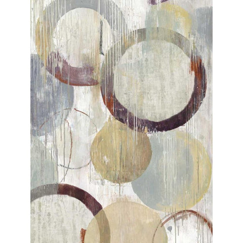 Distressed Rings II Black Modern Wood Framed Art Print with Double Matting by Reeves, Tom