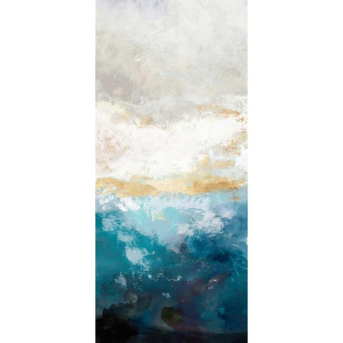 Water Gold I Black Modern Wood Framed Art Print by Reeves, Tom